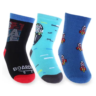 Kit Meia Infantil Selene Estampada - 03 Peças