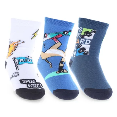 Kit Meia Infantil Selene Estampada - 03 Peças