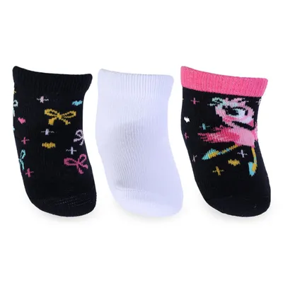 Kit Meia Tripack Bebê Puket Soquete 03 Peças