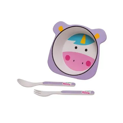 Kit Alimentação Eco Bambu Giro Baby Unicórnio - 03 Peças