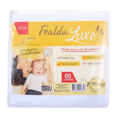 Kit Fralda De Pano Minasrey Luxo - 05 Peças
