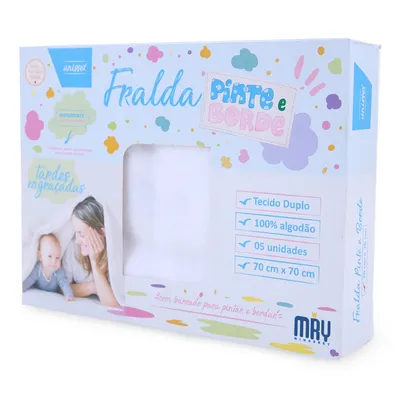 Kit Fralda De Pano Minasrey Pinte E Borde - 05 Peças