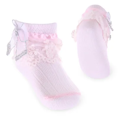 Meia Festa Bebê Everly Aplicação De Laço