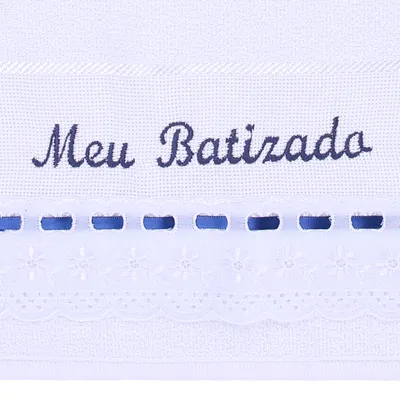 Toalha Art Bebê Bordada Meu Batizado Toalha Art Bebê Bordada Meu Batizado
