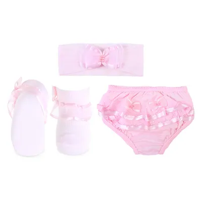 Kit Calcinha Infantil Baby Kids Com Tiara E Meia Kit Calcinha Infantil Baby Kids Com Tiara E Meia