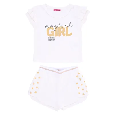 Conjunto Infantil Kookabu ECO Blusa Girl + Shorts Estampado