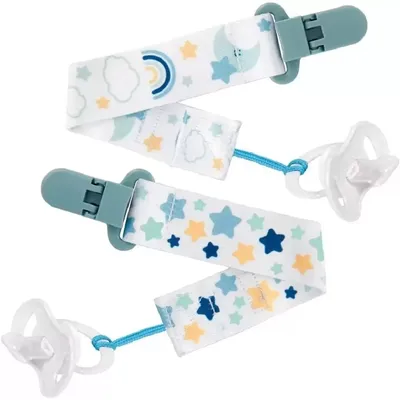 Kit Prendedor De Chupeta Buba Estrelas - 02 peças Kit Prendedor De Chupeta Buba Estrelas - 02 peças