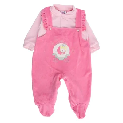 Macacão Longo Bebê Din Don Jardineira Princesa