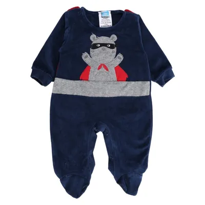 Macacão Longo Plush Bebê Din Don Urso Herói