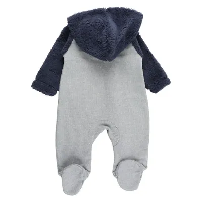 Macacão Longo Bebê Din Don De Pelinhos Com Capuz Bordado