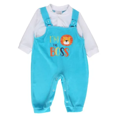 Macacão Longo Baby Gijo Plush Estampa I'm The Boss