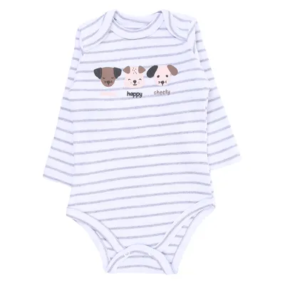 Kit Body Manga Longa Iaze Baby Estampa Dogs - 03 Peças