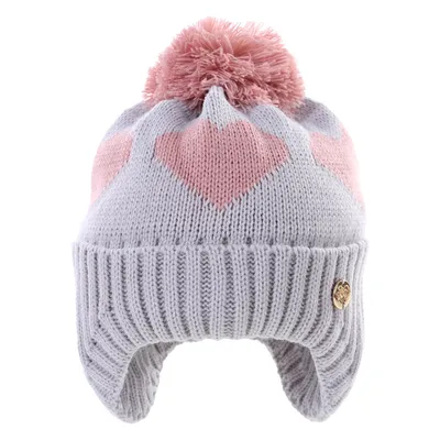 Touca Bebê Everly Em Acrílico Coração Com Pompom Touca Bebê Everly Em Acrílico Coração Com Pompom