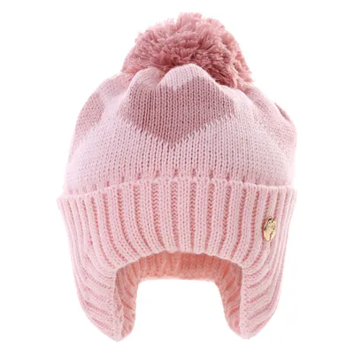 Touca Bebê Everly Em Acrílico Coração Com Pompom Touca Bebê Everly Em Acrílico Coração Com Pompom