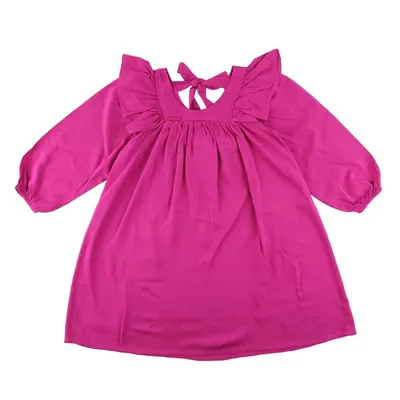 Vestido Infantil Kookabu Manga Longa Babado Nos Ombros Vestido Infantil Kookabu Manga Longa Babado Nos Ombros