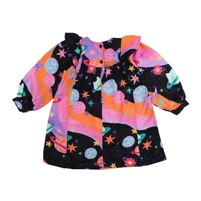 Vestido Infantil Kookabu Manga Longa Estampa Galáxia Vestido Infantil Kookabu Manga Longa Estampa Galáxia