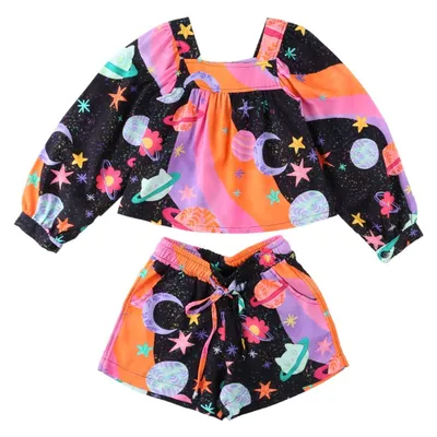 Conjunto Infantil Kookabu Bata Manga Longa + Shorts