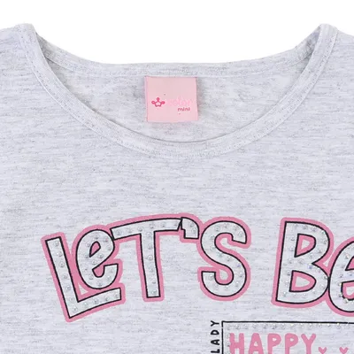 Blusa Manga Longa Infantil Color Mini Estampa Lets Be