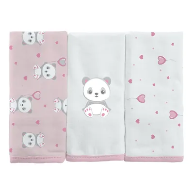 Kit Pano De Boca Bublim Com Puff Panda - 03 Peças