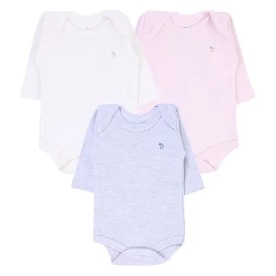 Kit Body Manga Longa Junkes Baby Básico Liso - 03 Peças Kit Body Manga Longa Junkes Baby Básico Liso - 03 Peças