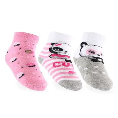 Kit Meia Bebê Kookabu Estampada - 03 Pares