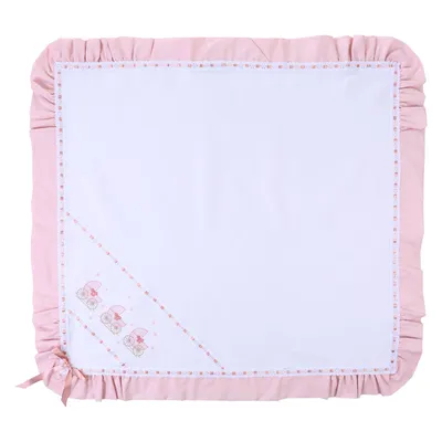 Manta Piquet Bordados Alexandra Com Babado Manta Piquet Bordados Alexandra Com Babado