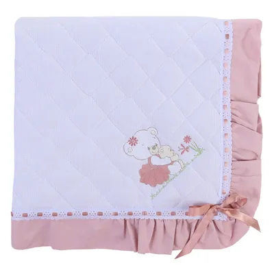 Manta Piquezinho Alexandra Matel Bordado Com Babados Manta Piquezinho Alexandra Matel Bordado Com Babados