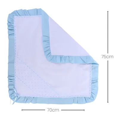 Manta Piquet Alexandra Com Faixa Bordada De Coração E Babado Manta Piquet Alexandra Com Faixa Bordada De Coração E Babado