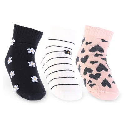 Kit Meia Infantil Selene Estampada - 03 Peças