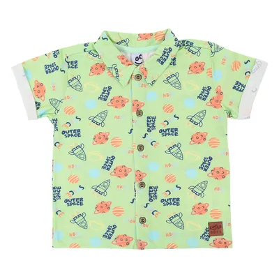 Camisa Manga Curta Infantil Kookabu Estampa Foguetinhos Camisa Manga Curta Infantil Kookabu Estampa Foguetinhos