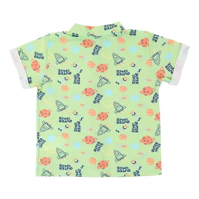 Camisa Manga Curta Infantil Kookabu Estampa Foguetinhos Camisa Manga Curta Infantil Kookabu Estampa Foguetinhos