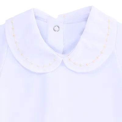 Body Manga Curta Bebê Fofinho Com Detalhe Bordado Body Manga Curta Bebê Fofinho Com Detalhe Bordado