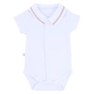 Body Manga Curta Bebê Fofinho Com Detalhe Bordado Body Manga Curta Bebê Fofinho Com Detalhe Bordado