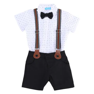 Conjunto Batizado Bebê Din Don Com Suspensório Conjunto Batizado Bebê Din Don Com Suspensório