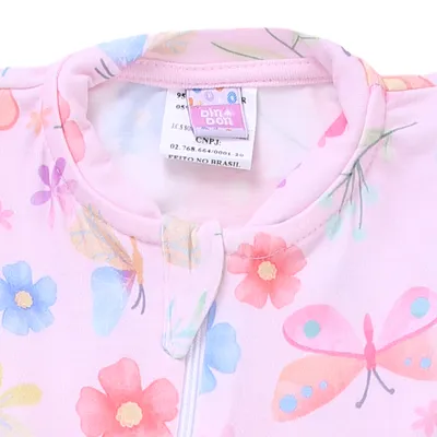 Macacão Longo Bebê Din Don Estampa Floral