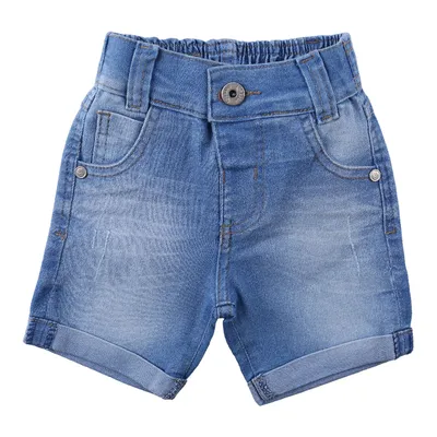 Bermuda Jeans Bebê Kookabu Lavagem Used Com Barra Virada Bermuda Jeans Bebê Kookabu Lavagem Used Com Barra Virada
