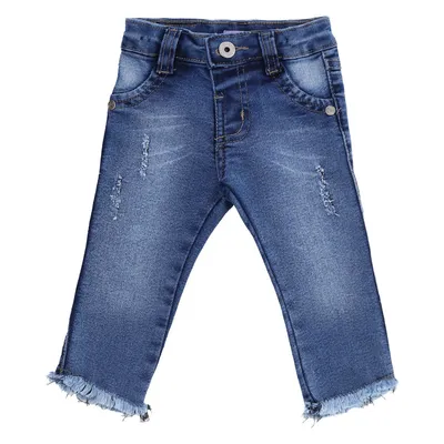 Calça Jeans Bebê Kookabu Detalhe Barra Desfiada