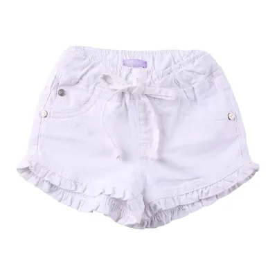 Shorts Bebê Kookabu Em Sarja Com Babado E Amarração Shorts Bebê Kookabu Em Sarja Com Babado E Amarração