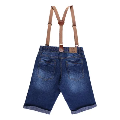 Bermuda Jeans Infantil Kookabu Com Supensório Bermuda Jeans Infantil Kookabu Com Supensório