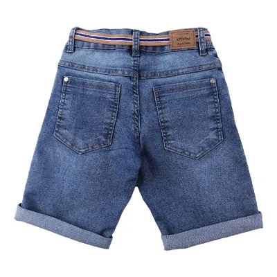 Bermuda Jeans Infantil Kookabu Com Puídos E Cinto