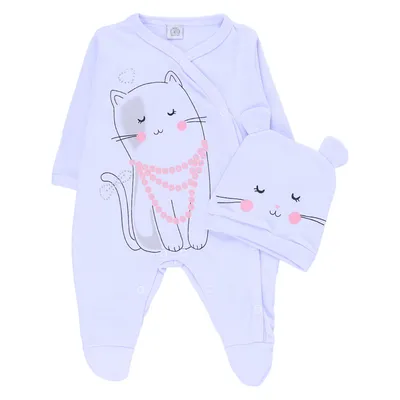 Macacão Longo Baby Gijo Estampa Gata