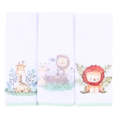 Kit Pano De Boca Art Bebê Safari - 3 Peças