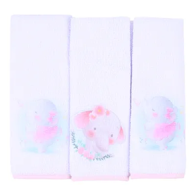 Pano de Boca Art Bebê Aquarela Elefante - 3 Peças 