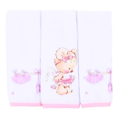 Pano de Boca Art Bebê Aquarela Ursa - 3 Peças 