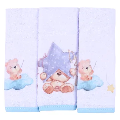 Kit Pano De Boca Art Bebê Urso - 3 Peças