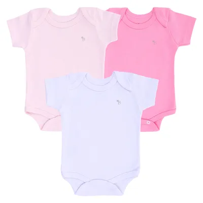 Kit Body Manga Curta Junkes Baby Liso - 03 Peças Kit Body Manga Curta Junkes Baby Liso - 03 Peças