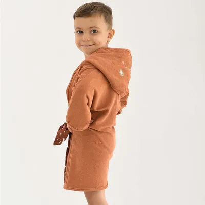 Roupão Infantil Bublim Petit Malha Plush Bordado Leão