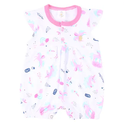 Macacão Curto Bebê Presente De Anjo Estampa Unicórnio