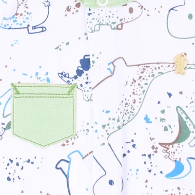 Macacão Curto Bebê Presente De Anjo Estampa Dinossauro