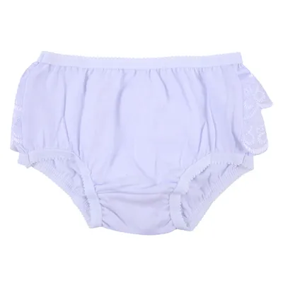 Calcinha Infantil Brando Com Laise E Laço Cetim